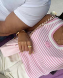 CC STRIPED PINKY TOP